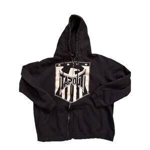 Vintage Y2K Tapout Spell out Zip Up Hoodie Men's L Grunge Goth Jesse Pinkman